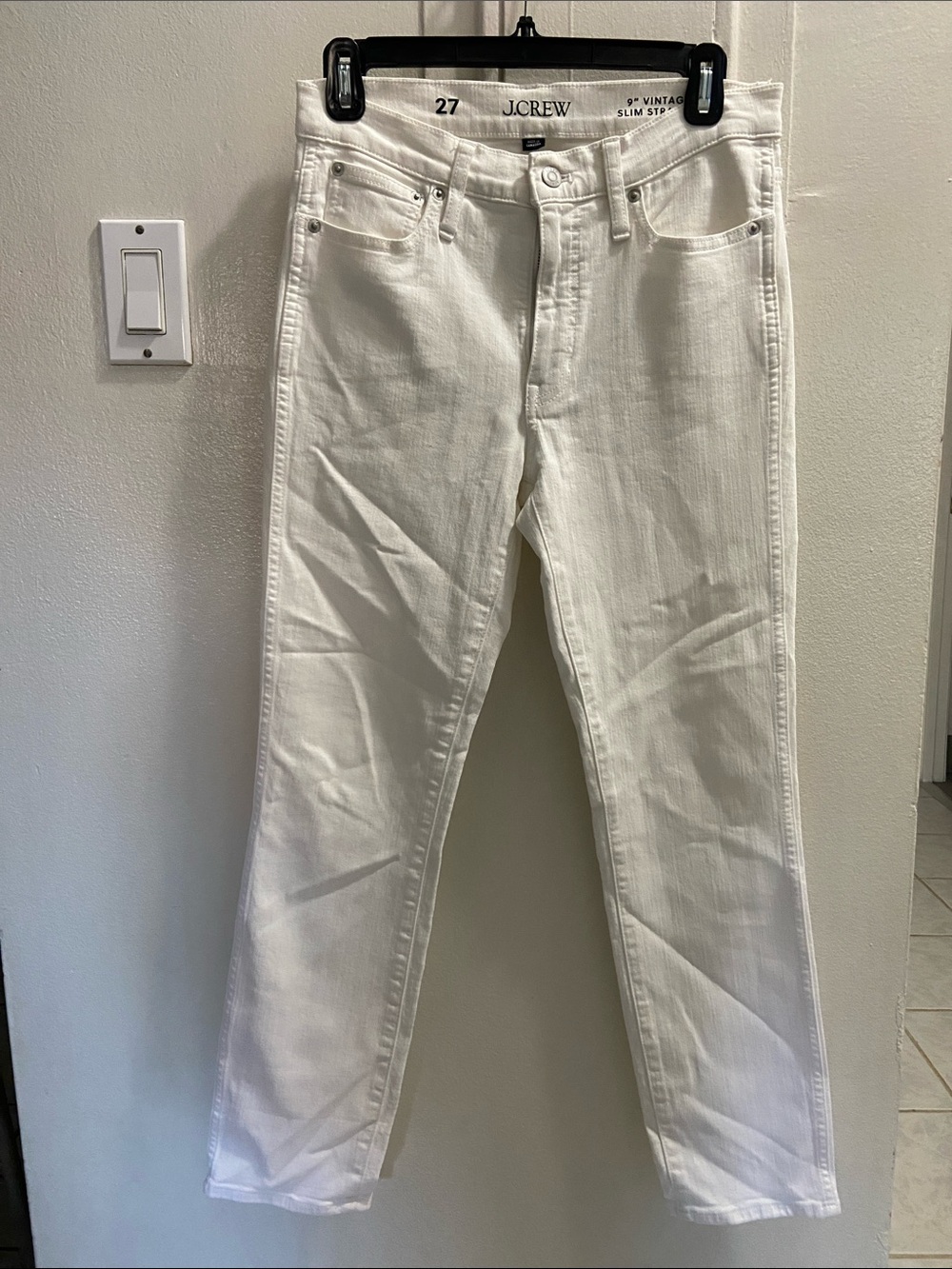 J. Crew Slim Straight Jeans in Off-White